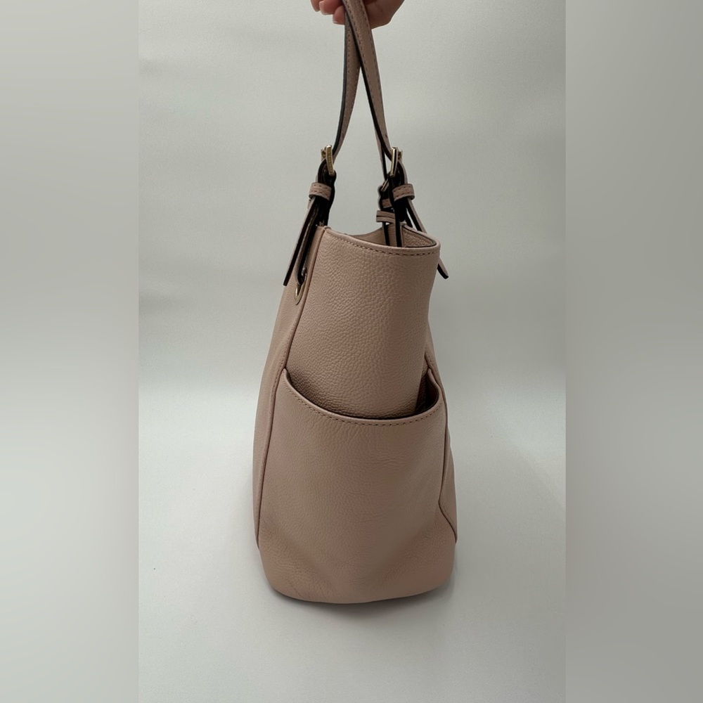 NWT Michael Kors Jet Set Dusty Pink Pebbled Leather Shoulder Tote Bag - Picture 4 of 9